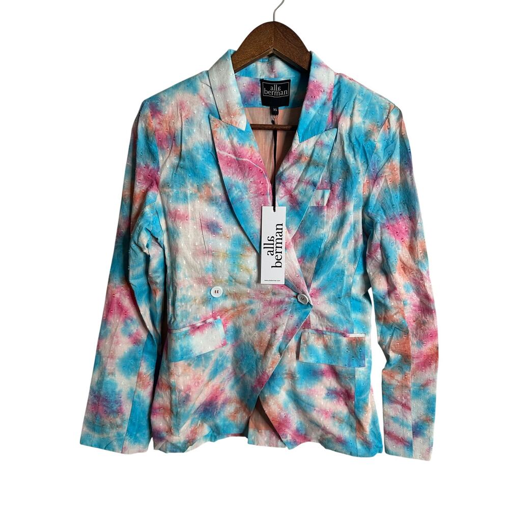 Alla Berman Kiki Blazer Amanda Short Set Tie Dye Womans XS/S NWT - Picture 4 of 12